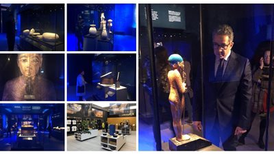 قبل افتتاحه.. وزير الآثار يتفقد معرض توت عنخ آمون بلندن 