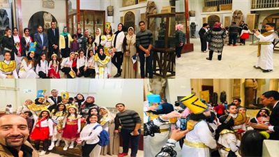 بالأزياء الفرعونية.. الطلاب يستكشفون أسرار المتحف المصري بالتحرير (صور) 