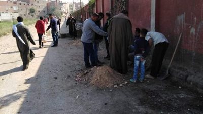 غرس 45 شجرة وصيانة أعمدة الإنارة خلال حملات نظافة وتجميل بملوى بالمنيا