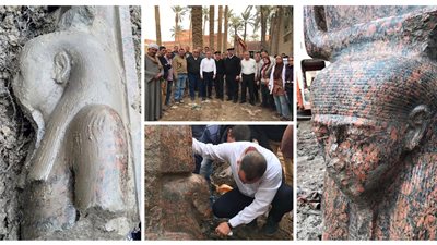 كشف أثري لتمثال ملكي نادر في ميت رهينة