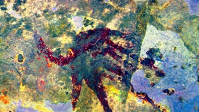 اكتشاف عمل فني عمره ٤٤٠٠٠ سنة في كهف بإحدى جزر إندونيسيا