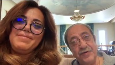 دريد لحام يغني لشكران مرتجى في عيد ميلادها