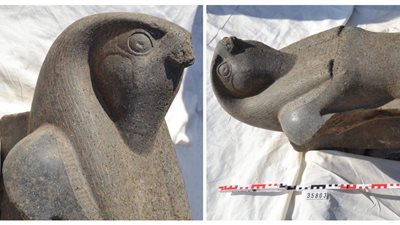 الكشف عن تمثال ضخم للإله حورس بالأقصر