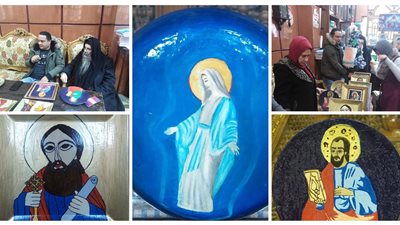متحف رشيد يهدي الكنيسة مستنسخات لأيقونات العذراء والقديسين