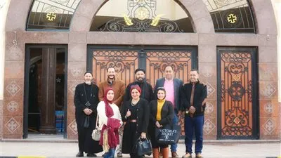 وفد مجلس الشباب المصري ببورسعيد يهنئ الأقباط بكنيسة 