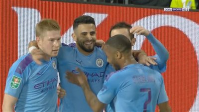 هدف رياض محرز في مرمي مانشستر يونايتد | كأس رابطة المحترفين الإنجليزية