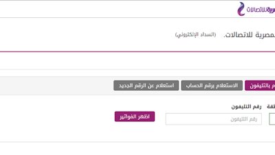 billing.te.eg رابط استعلام فاتورة التليفون الأرضي شهر يناير 2020 من خلال موقع المصرية للاتصالات الإلكتروني We