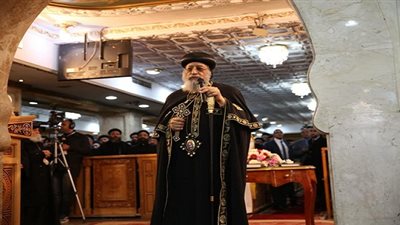 بعد الاعتداء عليها من الإخوان.. البابا تواضروس يدشن مذبح العذراء بسوهاج 