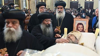 صلوات تجنيز القمص يوحنا منصور بمطرانية الجيزة (صور)