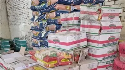 ضبط 751 طن أرز وفول مجهولة المصدر في مخزن بالمقطم