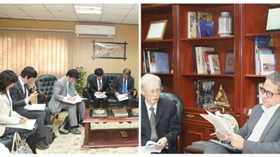 وزير السياحة والآثار يبحث مع سفير اليابان التعاون في افتتاح المتحف الكبير 