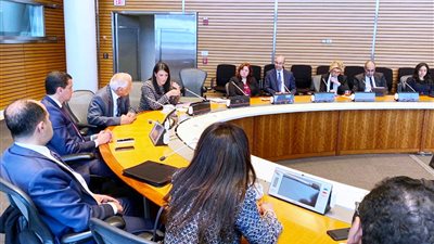  وزيرة التعاون الدولى تلتقي المصريين العاملين بصندوق النقد