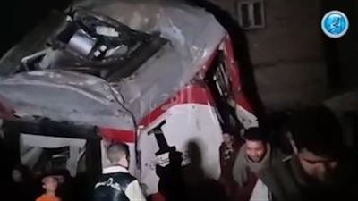 ننشر أول لقطات لحادث قطاري 