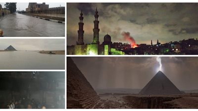 حصيلة الآثار في الأمطار: حريقان وسقوط حجر من الهرم واستمرار حركة الزيارة