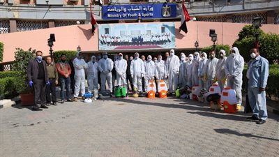 تعقيم مبني وزارة الرياضة ضد فيروس كورونا