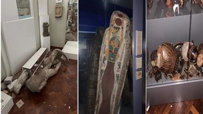 دمار آثار مصرية قديمة بسبب زلزال أوكرانيا (صور)