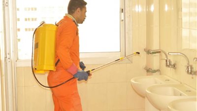 تعقيم مدن جامعة المنيا ضد فيروس كورونا 