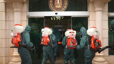 شاهد.. القوات المسلحة تعقم طريق صلاح سالم ووزارة التعاون الدولي