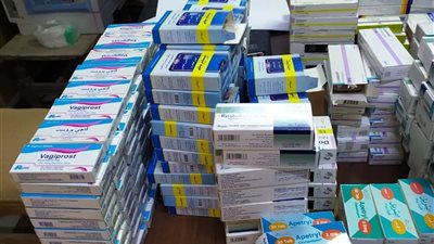 ضبط 3 مخازن أدوية غير مرخصة في المنيا (صور)