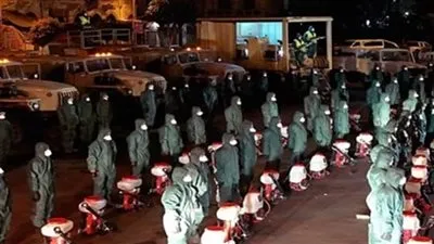 شاهد.. الجيش يعقم العتبة والحسين وميدان الأوبرا لمواجهة كورونا