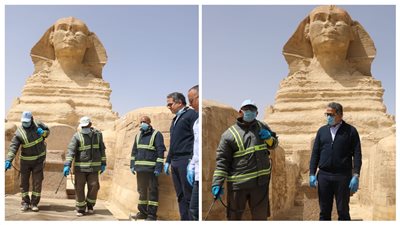 العناني يشهد عملية تعقيم وتطهير 