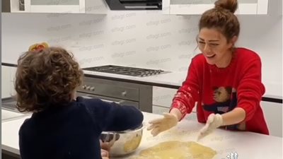 شاهد.. ماذا فعل نجل ميريام فارس مع والدته في المطبخ