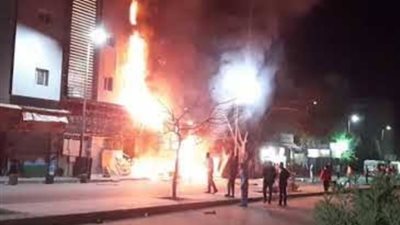 عمليات تبريد لحريق بمطعم ومستشفى في حلوان 