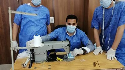 جامعة حلوان: إنتاج الكمامات الطبية بمستشفى بدر الجامعي