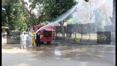 تعقيم وتطهير حديقة الحيوان 