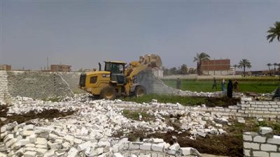 إزالة 34 حالة تعد على أراض زراعية أملاك دولة ببني سويف (صور)