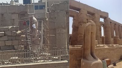 الصور الأولى لتمثال الملك رمسيس الثاني بعد انتهاء ترمميه بالأقصر