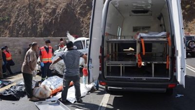 مصرع 4 شباب فى حادث تصادم ببنى سويف