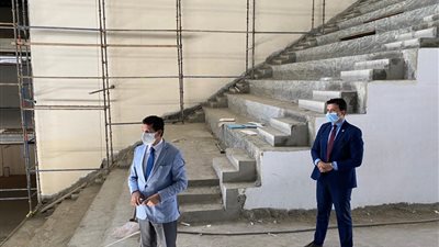 وزير الرياضة يتفقد مشروع إنشاء الصالة المغطاة بـ 6 أكتوبر