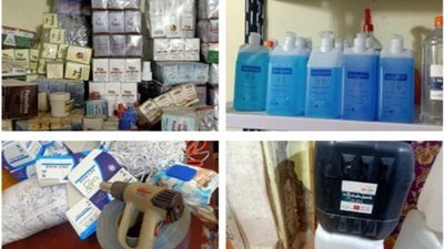 ضبط شخص لقيامه بتصنيع الكحول والكمامات داخل مخزن بالقاهرة