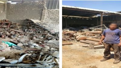 ضبط صاحب محل خردة بحوزته طن حديد مجهول المصدر بالتبين