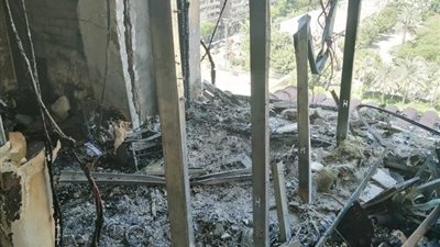 نشوب حريق هائل داخل شركة في المهندسين (صور)