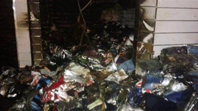السيطرة على حريق في محل منسوجات بالإسكندرية 
