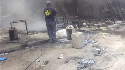 الحماية المدنية تخمد حريق توشكى بحلوان