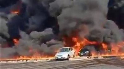 الدفع بـ 25سيارة إطفاء للسيطرة على حريق الحرفيين