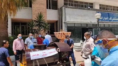 بدء تطهير مستشفى كفرالدوار استعدادًا لاستقبال الجمهور عقب إجازة عيد الأضحى (صور)