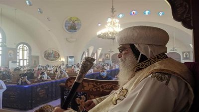 الأنبا باخوميوس يترأس قداس عيد تذكار استشهاد القديسة مارينا