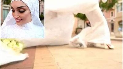 عروس لبنان: الانفجار طيرنى فى الهواء ولولا ثقل الفستان لأصبت إصابة شديدة 