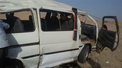 مصرع سائق وإصابة 7 ركاب في إنقلاب ميكروباص ببني سويف