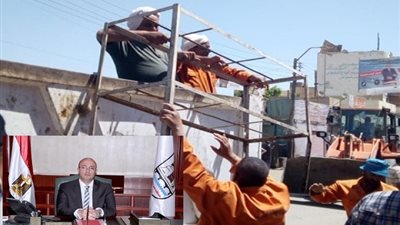 أصحاب محلات تجارية بإهناسيا يستغيثون بالمحافظ بسبب حملات الإشغالات (صور)