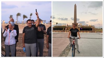 من أمام مسلة العلمين.. مدبولي يطلق إشارة بدء ماراثون رياضي بحضور الحكومة (صور)