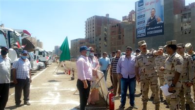 المستشار العسكري لمحافظة الدقهلية يشهد الاصطفاف التجريبي لمعدات المراكز والأحياء صقر ٦٠ (صور)