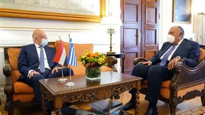 أزمة شرق المتوسط والقضية الفلسطينية.. تفاصيل مباحثات وزير الخارجية مع نظيره اليوناني