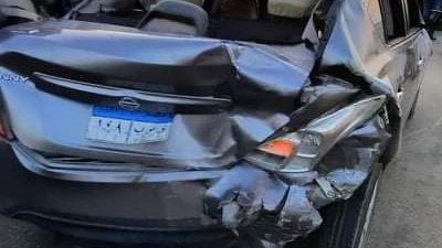 إصابة 4 أشخاص فى تصادم 3 سيارات أعلى محور المشير