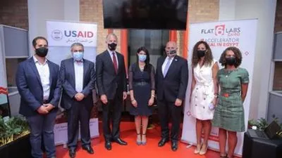  وزيرة التعاون الدولي ورئيس الوكالة الأمريكية يتفقدان مسرعة الأعمال Flat6Labs