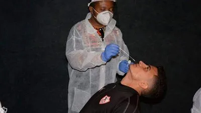  بعثة الزمالك تجري مسحة كورونا